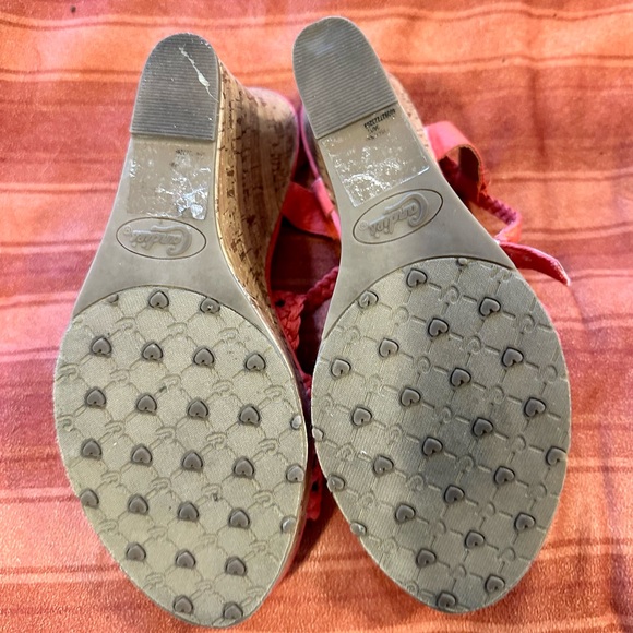 Candie’s Coral Wedge Sandals Size 8 Braided Strappy Cork Platform Summer Boho - Picture 4 of 8